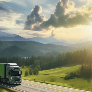 Background - truck on the road