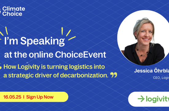 Jessica Öhrblad, CEO Logivity, at ClimateChoice Events #85