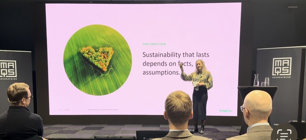 Jessica Öhrblad, Logivity CEO, presenting at MAQS Automotive Day 2025